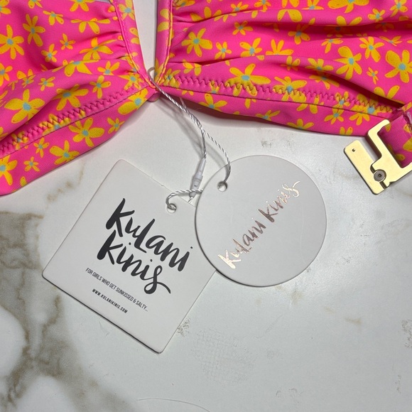 Kulani Kinis Pink and Yellow Floral Bikini Top - Picture 2 of 4